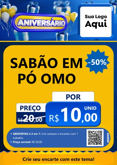 Modelo de Cartaz para Cartaz A4 Vertical com o tema Aniversário para Produtos de Limpeza