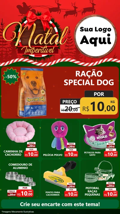 Modelo de Rede Social para Stories com o tema Natal Imperdível para Pet Shop