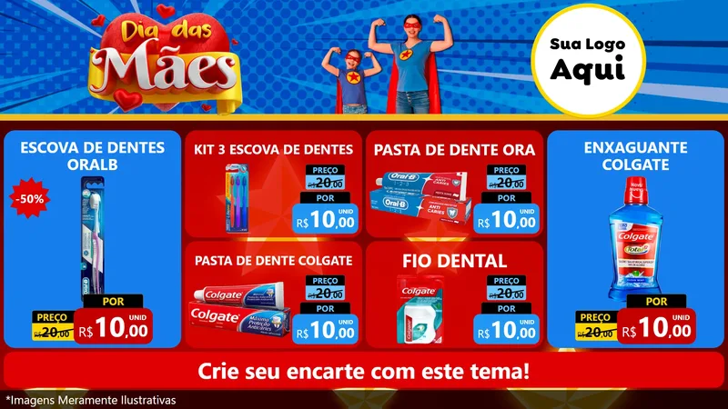 Modelo de TV para TV Horizontal com o tema Dia das Mães para Higiene Pessoal