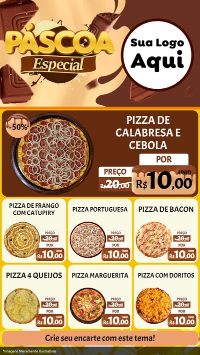 Modelo de Rede Social para Stories com o tema Páscoa Especial para Pizzaria