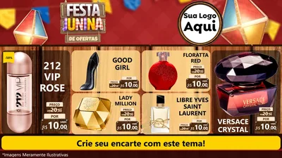 Modelo de TV para TV Horizontal com o tema Festa Junina de Ofertas para Perfumes
