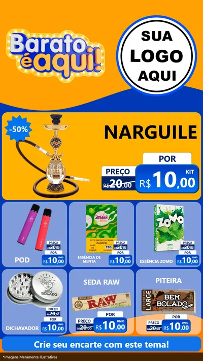 Modelo de Rede Social para Stories com o tema Barato é aqui para Tabacaria