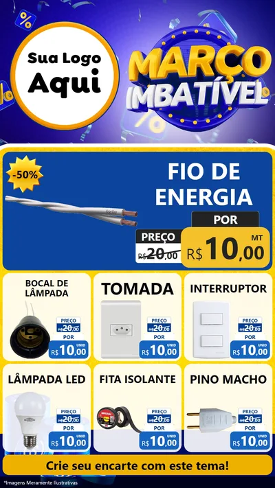 Modelo de Rede Social para Stories com o tema Março Imbatível para Materiais Elétricos