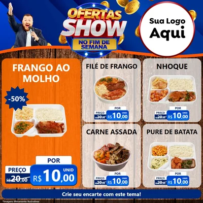 Modelo de Rede Social para Feed Facebook com o tema Ofertas Show No Fim De Semana para Restaurante