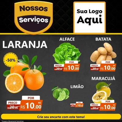 Modelo de Rede Social para Feed Facebook com o tema Nossos Serviços para Hortifrúti