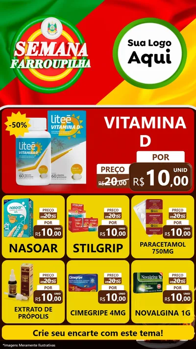 Modelo de Rede Social para Stories com o tema Semana Farroupilha para Farmácia