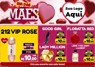 Modelo de Encarte para Encarte A4 Horizontal com o tema Dia Das Mães para Perfumes
