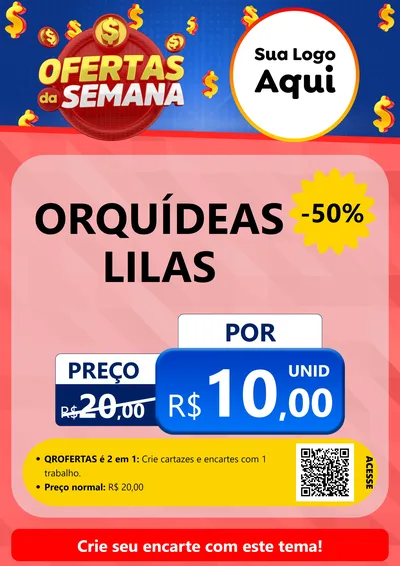 Modelo de Cartaz para Cartaz A4 Vertical com o tema Ofertas Da Semana para Floricultura e jardim