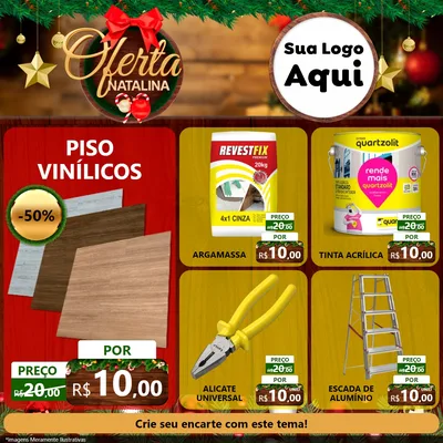 Modelo de Rede Social para Feed Facebook com o tema Ofertas Natalina para Material para Construção