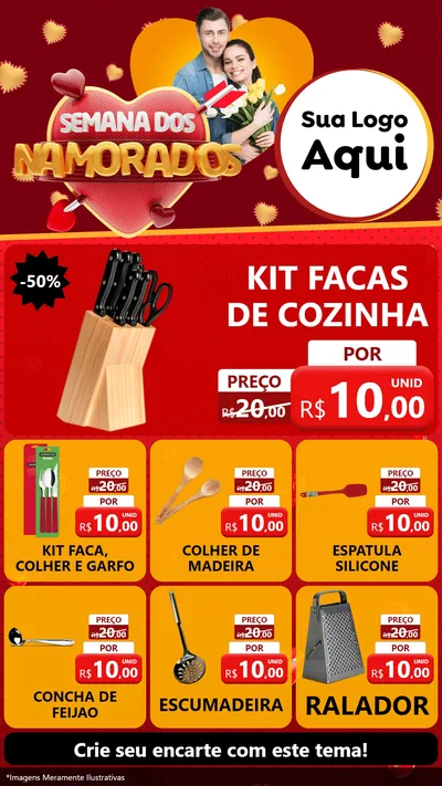 Modelo de Rede Social para Stories com o tema Semana dos Namorados para Utilidades Domésticas