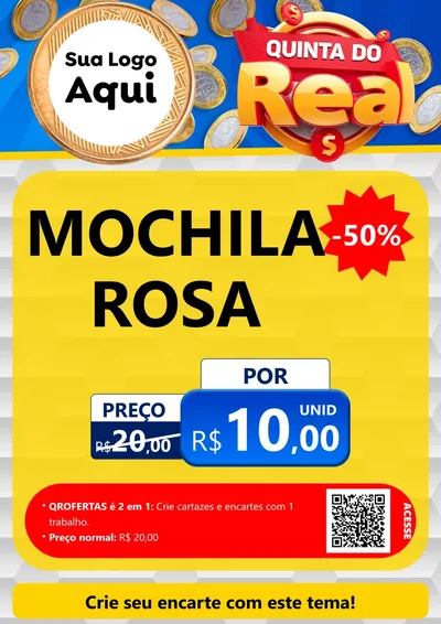 Modelo de Cartaz para Cartaz A4 Vertical com o tema Quinta do Real para Papelaria