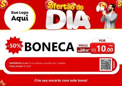 Modelo de Cartaz para Cartaz A4 Horizontal com o tema Ofertão do dia para Brinquedos