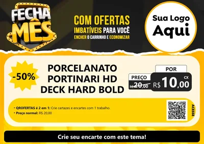 Modelo de Cartaz para Cartaz A4 Horizontal com o tema Fecha Mês para Pisos e revestimentos