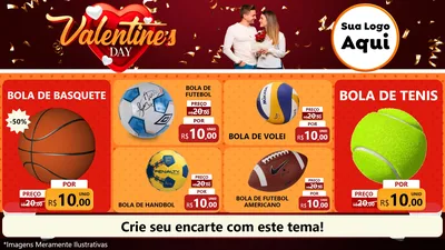 Modelo de TV para TV Horizontal com o tema Valentine's Day para Artigos Esportivos