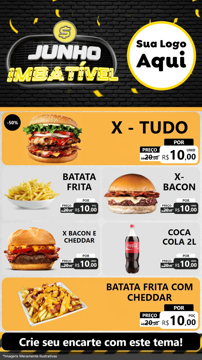 Modelo de TV para TV Vertical com o tema Junho Imbatível para Hamburgueria