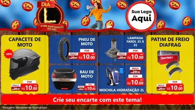 Modelo de TV para TV Horizontal com o tema Dia L - O Dia Mais Barato Do Mês para Moto peças