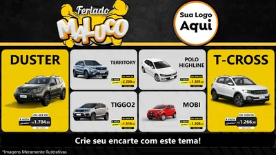 Modelo de TV para TV Horizontal com o tema Feriado Maluco para Concessionaria de Carros