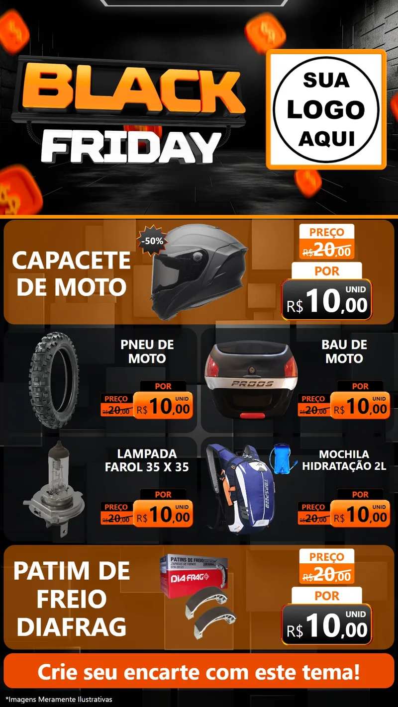 Modelo de TV para TV Vertical com o tema Black Friday para Moto peças
