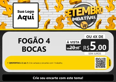 Modelo de Cartaz para Cartaz A4 Horizontal com o tema Setembro Imbatível para Móveis e Eletro