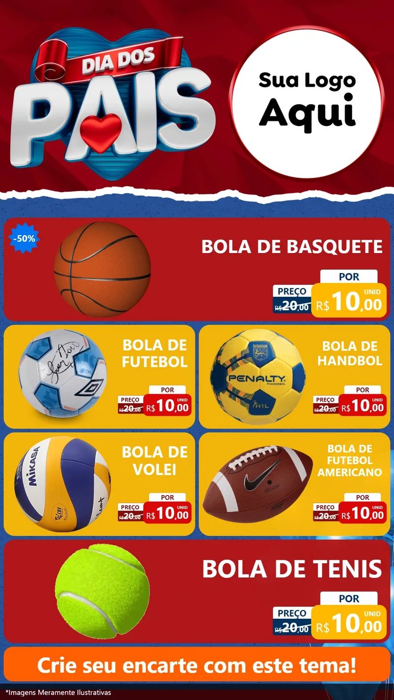 Modelo de TV para TV Vertical com o tema Dia dos Pais para Artigos Esportivos