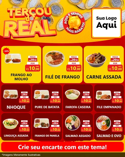 Modelo de Rede Social para Feed Instagram com o tema Terçou do Real para Restaurante