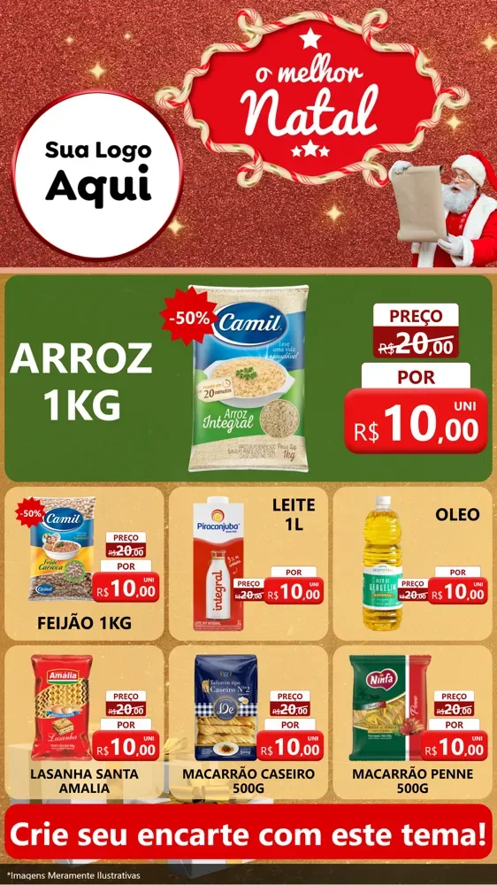 Modelo de Rede Social para Stories com o tema O Melhor Natal para Supermercado