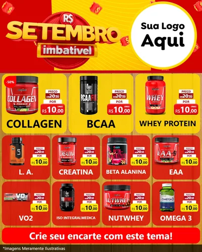 Modelo de Rede Social para Feed Instagram com o tema Setembro Imbatível para Suplementos alimentares