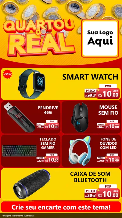 Modelo de TV para TV Vertical com o tema Quartou do Real para Informática