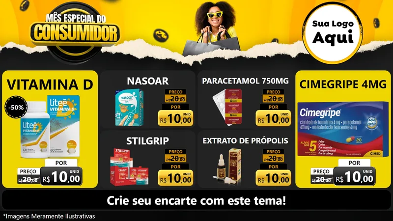 Modelo de TV para TV Horizontal com o tema Mês Especial do Consumidor para Farmácia