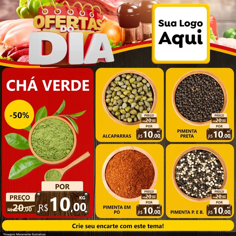 Modelo de Rede Social para Feed Facebook com o tema Ofertas do Dia para Produtos Naturais