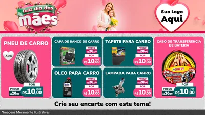 Modelo de TV para TV Horizontal com o tema Feliz Dia das Mães para Auto peças