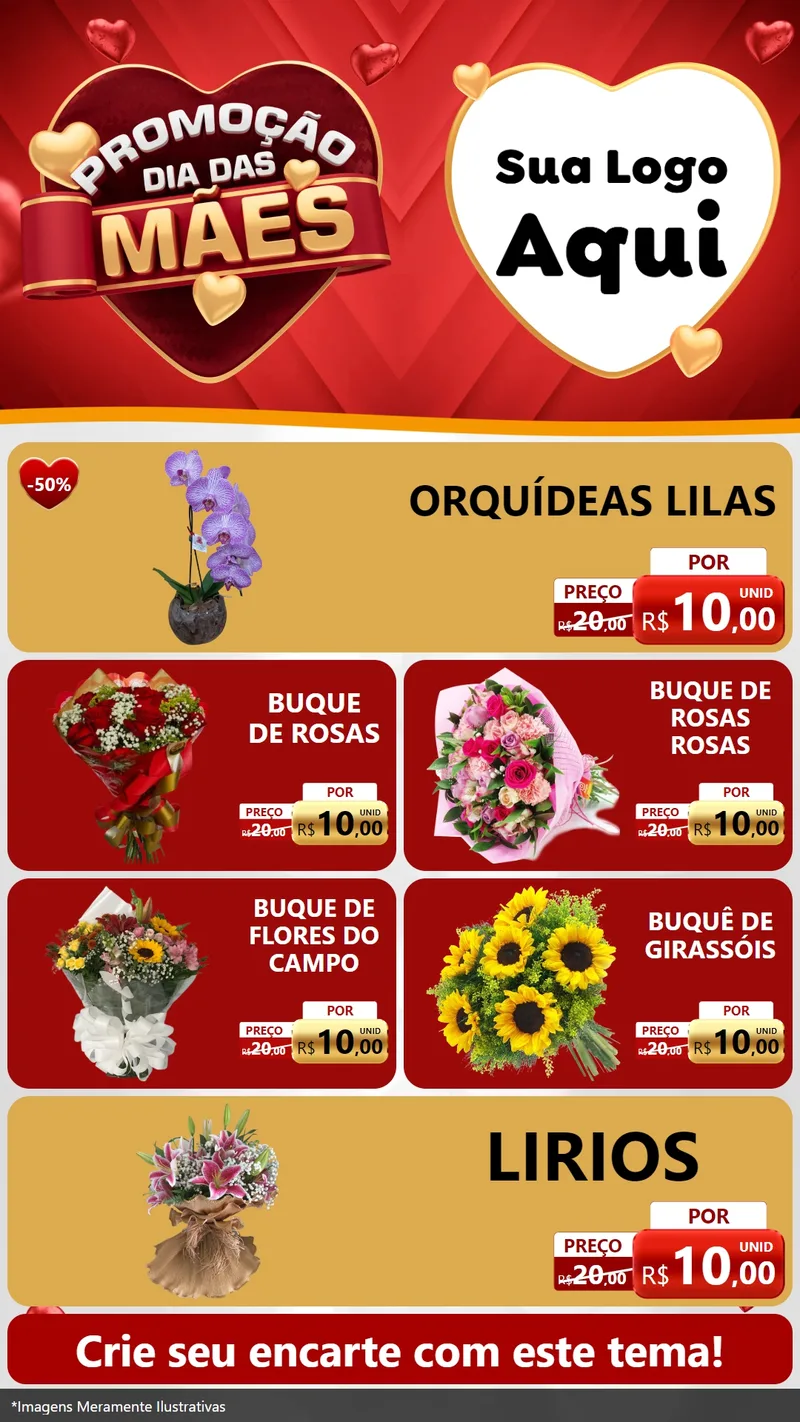 Modelo de TV para TV Vertical com o tema Promoção Dia das Mães para Floricultura e jardim