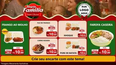 Modelo de TV para TV Horizontal com o tema Alegria Em Família - Super Ofertas para Restaurante