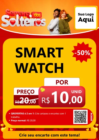 Modelo de Cartaz para Cartaz A4 Vertical com o tema Semana dos Solteiros para Informática