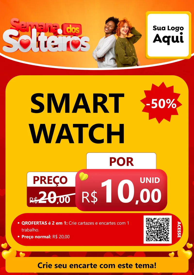 Modelo de Cartaz para Cartaz A4 Vertical com o tema Semana dos Solteiros para Informática