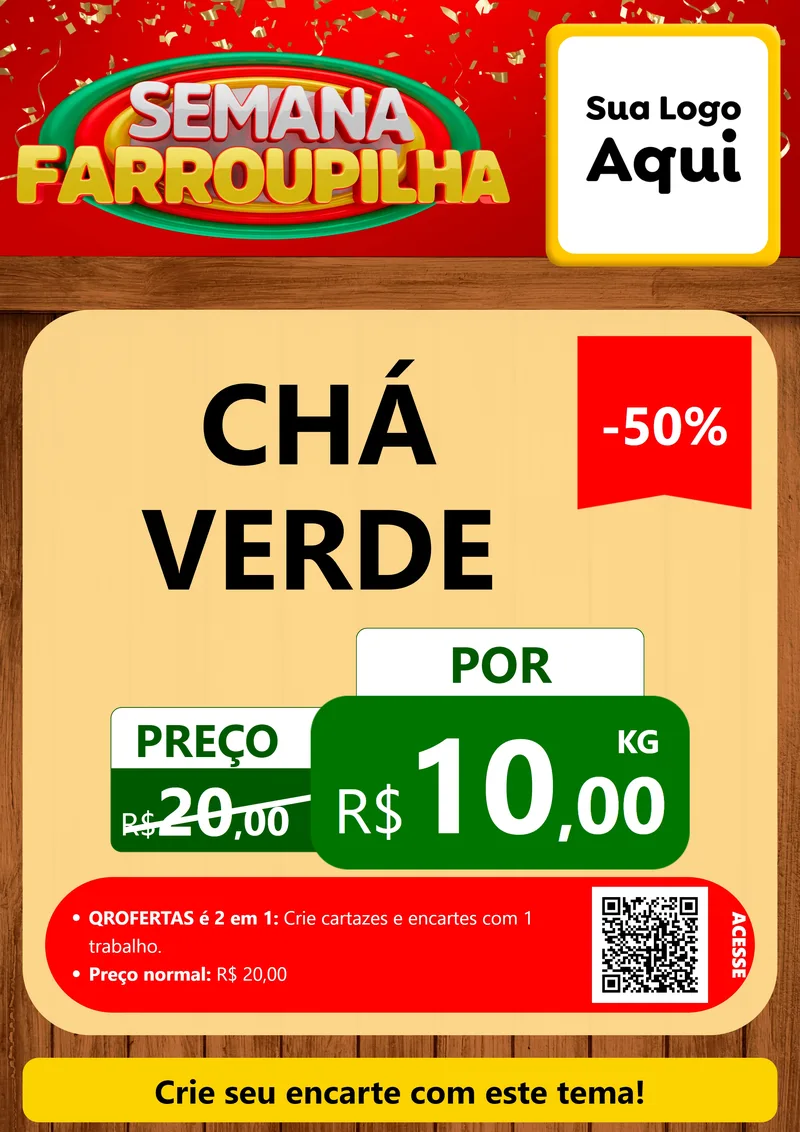 Modelo de Cartaz para Cartaz A4 Vertical com o tema Semana Farroupilha para Produtos Naturais