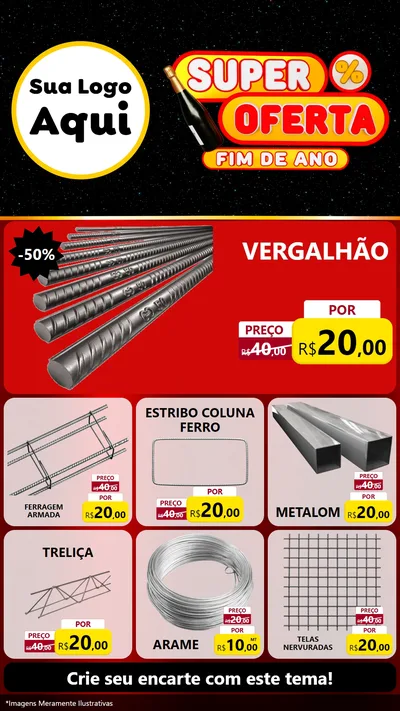 Modelo de Rede Social para Stories com o tema Super Oferta Fim de Ano para Ferragens