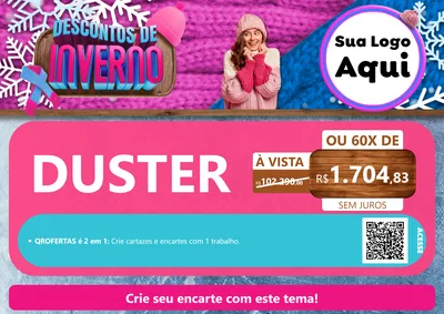 Modelo de Cartaz para Cartaz A4 Horizontal com o tema Descontos de Inverno para Concessionaria de Carros