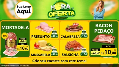 Modelo de TV para TV Horizontal com o tema Hora da Oferta para Frios e Laticínios