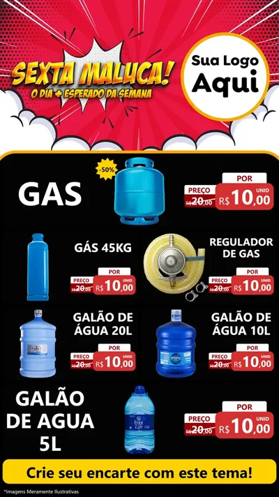 Modelo de TV para TV Vertical com o tema Sexta Maluca! para Água e gás