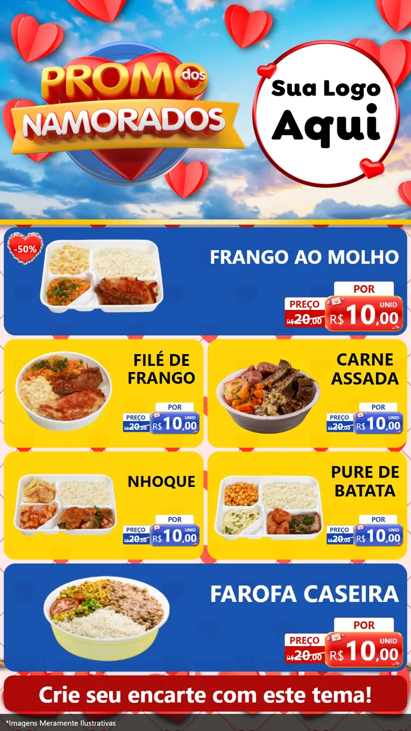 Modelo de TV para TV Vertical com o tema Promo dos Namorados para Restaurante