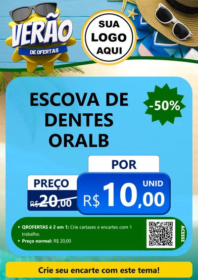 Modelo de Cartaz para Cartaz A4 Vertical com o tema Verão de Ofertas para Higiene Pessoal