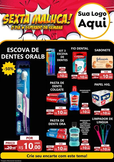 Modelo de Encarte para Encarte A4 Vertical com o tema Sexta Maluca! para Higiene Pessoal