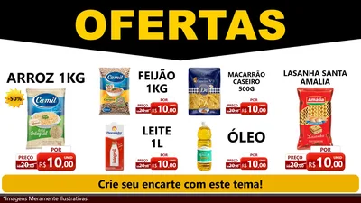 Modelo de TV para TV Horizontal com o tema Ofertas Preto e Vermelho Cartaz para Supermercado