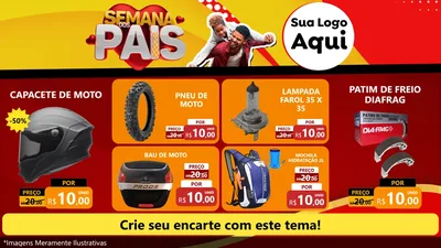 Modelo de TV para TV Horizontal com o tema Semana Dos Pais para Moto peças