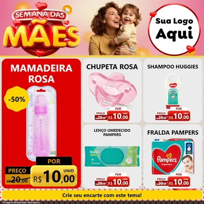 Modelo de Rede Social para Feed Facebook com o tema Semana das Mães para Bebês