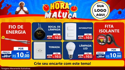 Modelo de TV para TV Horizontal com o tema Hora Maluca para Materiais Elétricos