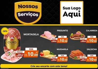 Modelo de Encarte para Encarte A4 Horizontal com o tema Nossos Serviços para Frios e Laticínios