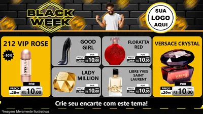 Modelo de TV para TV Horizontal com o tema Black Week para Perfumes