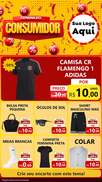Modelo de Rede Social para Stories com o tema Semana do Consumidor para Roupas e acessórios
